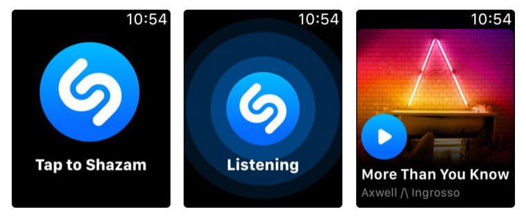 Shazam Apple watch app