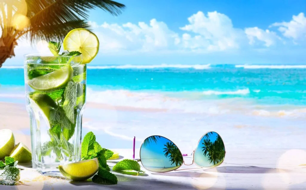 tropical beach party theme