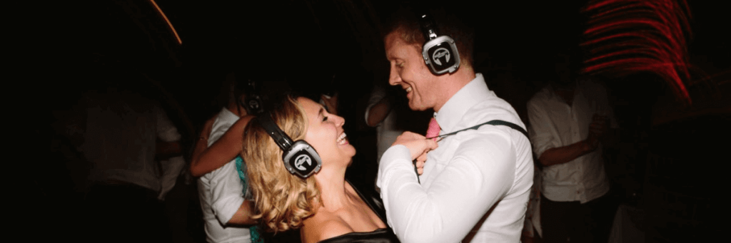 wedding silent disco headphone hire
